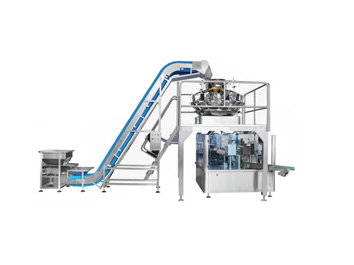 8工位旋轉(zhuǎn)式組合稱給袋包裝機(jī)